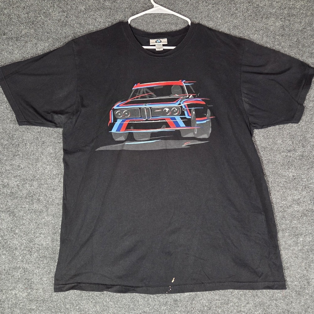 BMW Graphic T Shirt Mens XL Black Motorsport Racing Car Vintage Style Tee